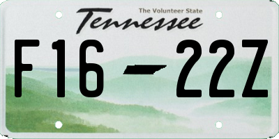 TN license plate F1622Z