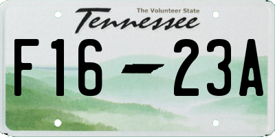 TN license plate F1623A
