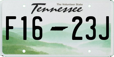 TN license plate F1623J