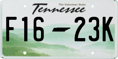 TN license plate F1623K