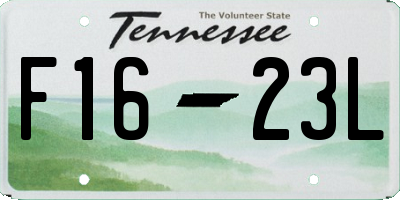 TN license plate F1623L