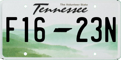 TN license plate F1623N