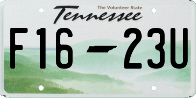 TN license plate F1623U