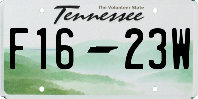 TN license plate F1623W