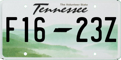 TN license plate F1623Z