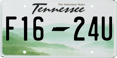 TN license plate F1624U