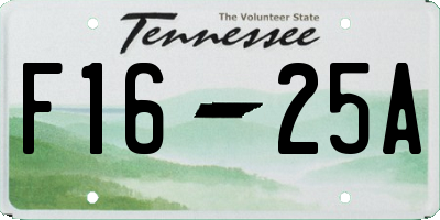 TN license plate F1625A