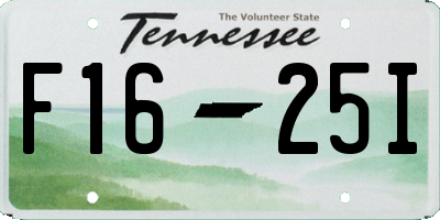 TN license plate F1625I