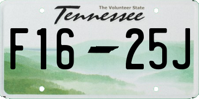 TN license plate F1625J