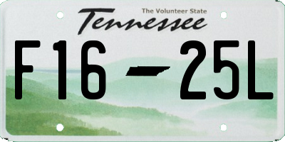 TN license plate F1625L