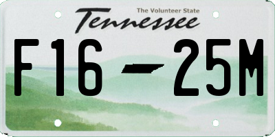 TN license plate F1625M