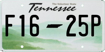 TN license plate F1625P