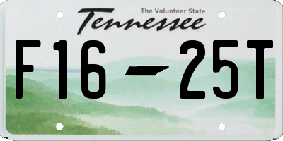TN license plate F1625T