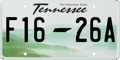 TN license plate F1626A
