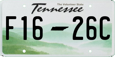 TN license plate F1626C