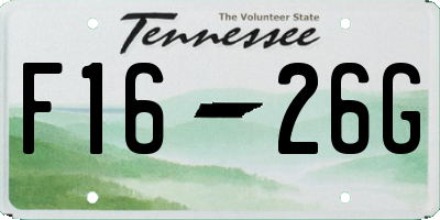 TN license plate F1626G