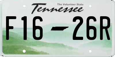 TN license plate F1626R
