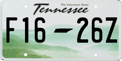 TN license plate F1626Z