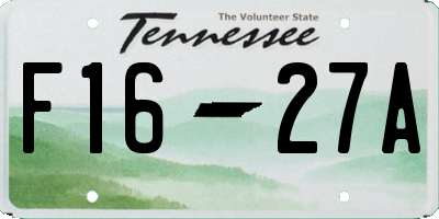 TN license plate F1627A