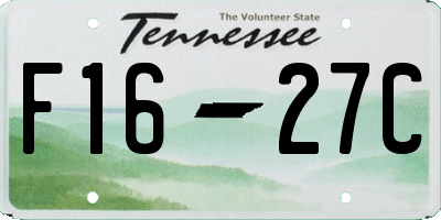 TN license plate F1627C