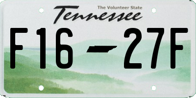 TN license plate F1627F