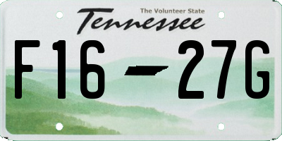 TN license plate F1627G