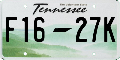 TN license plate F1627K