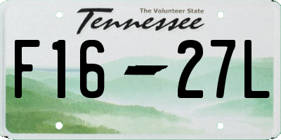 TN license plate F1627L