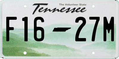 TN license plate F1627M
