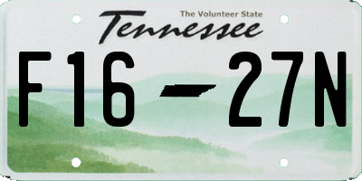 TN license plate F1627N