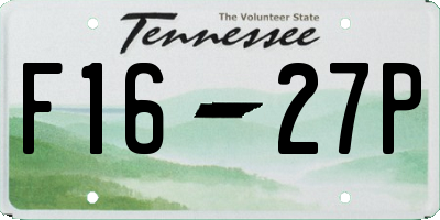 TN license plate F1627P