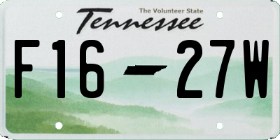 TN license plate F1627W