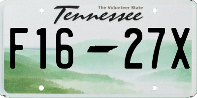 TN license plate F1627X