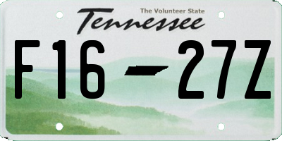 TN license plate F1627Z