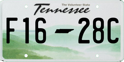 TN license plate F1628C