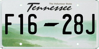 TN license plate F1628J