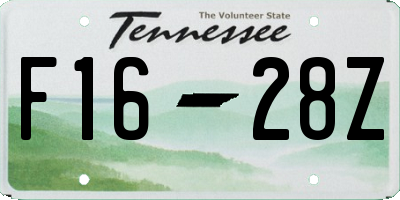 TN license plate F1628Z