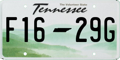 TN license plate F1629G