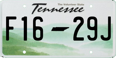 TN license plate F1629J