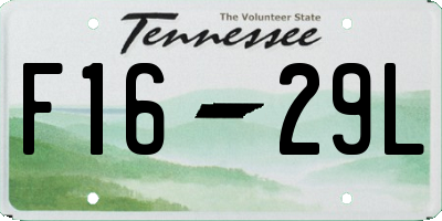 TN license plate F1629L