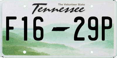 TN license plate F1629P