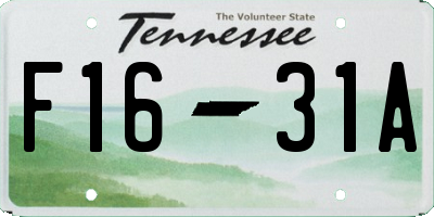 TN license plate F1631A