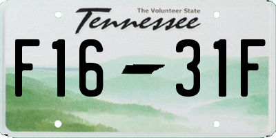 TN license plate F1631F