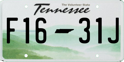 TN license plate F1631J