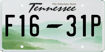 TN license plate F1631P