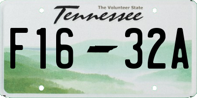 TN license plate F1632A