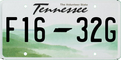 TN license plate F1632G