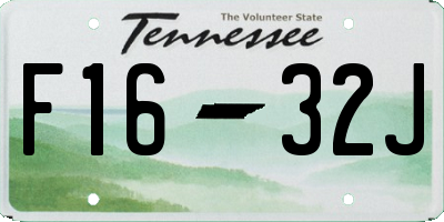 TN license plate F1632J