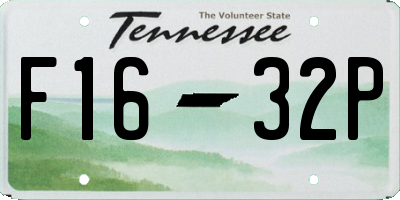 TN license plate F1632P