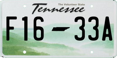 TN license plate F1633A